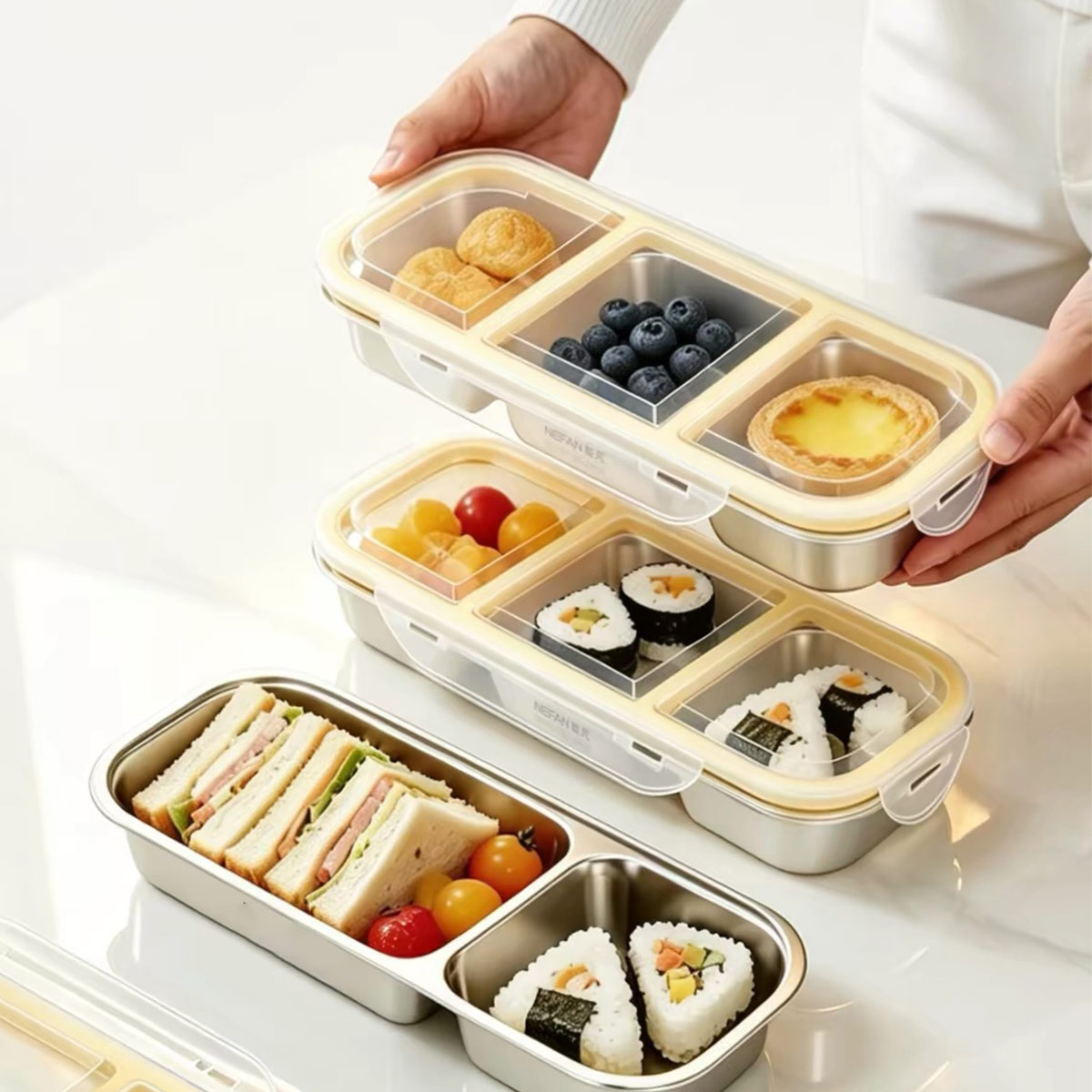 Food Storage Meals - حاوية تخزين طعام من الفولاذ المقاوم