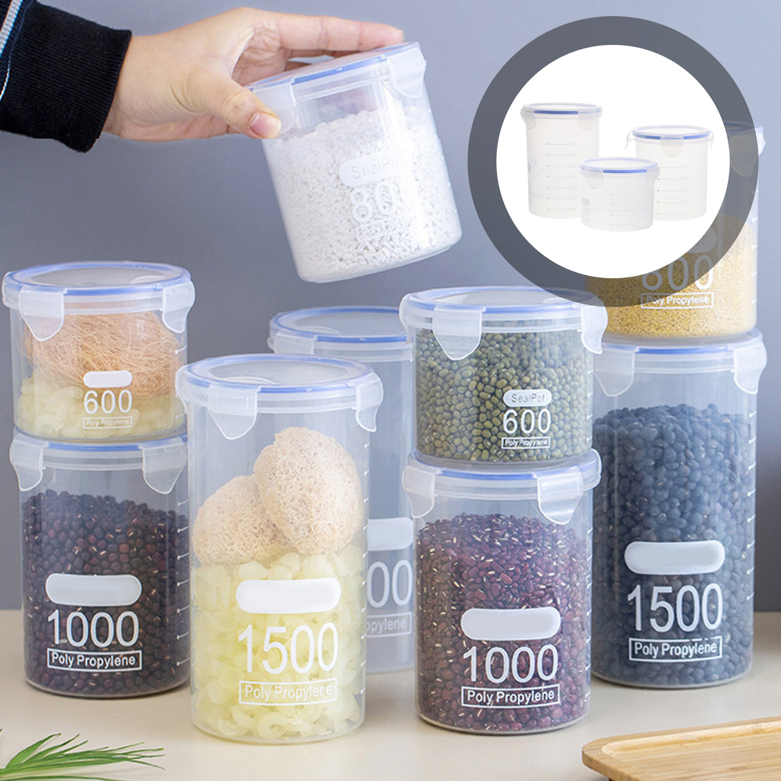 Food Storage Containers - 6 قطع من أوعية التخزين المحكمة