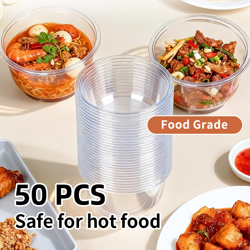 Food Storage Meals - أوعية بلاستيكية شفافة للاستخدام مرة واحدة،